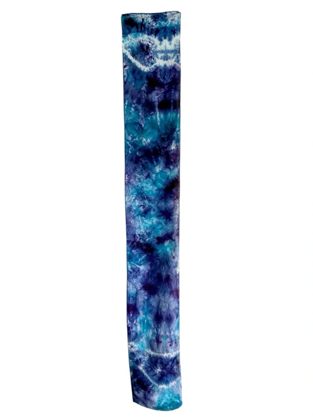 Silk Scarf Belt Tie Dye Boho Festival Coastal Cowgirl Waist Wrap 52” Purple Blue